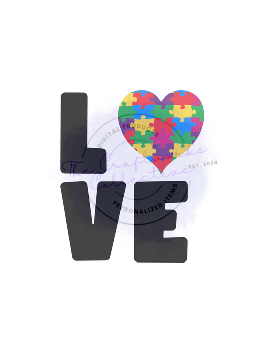 LOVE Autism Awareness Editable Digital Download